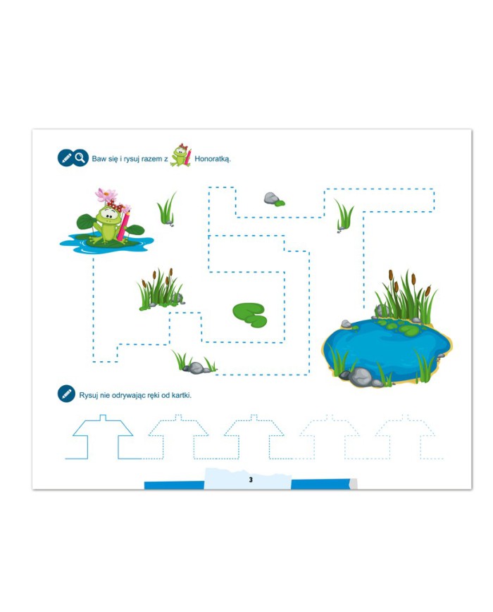 Rysujemy szlaczki i zygzaczki z żabką Honoratką