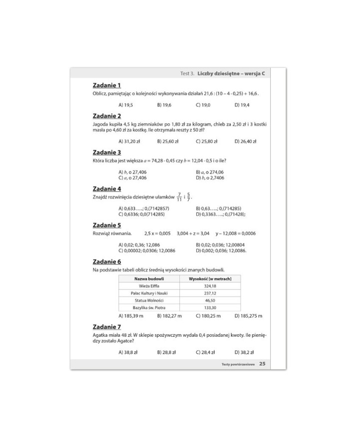 CZY JUŻ UMIEM? Testy z matematyki dla klas IV-VI szkoły podstawowej