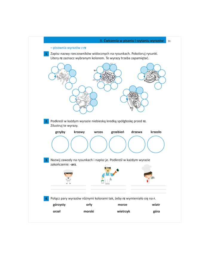 ĆWICZENIA słownikowe, ortograficzne i gramatyczne|klasa 2