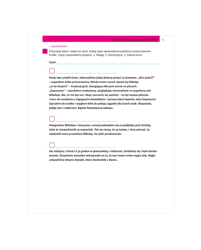 ĆWICZENIA słownikowe, ortograficzne i gramatyczne | klasa 3