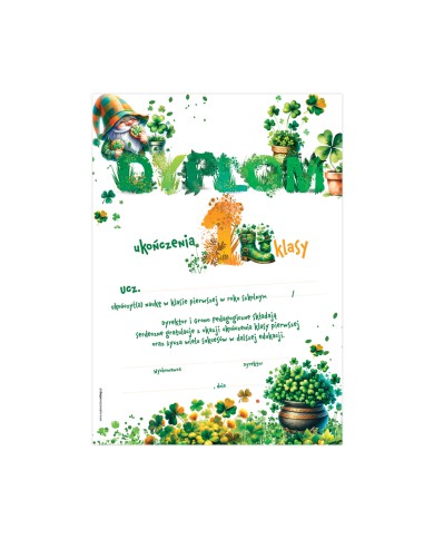 DYPLOM ukończenia 1 klasy new