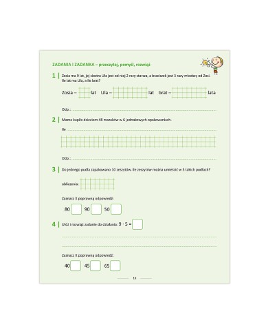 Trening umiejętności matematycznych trzecioklasisty Trening umiejętności matematycznych trzecioklasisty