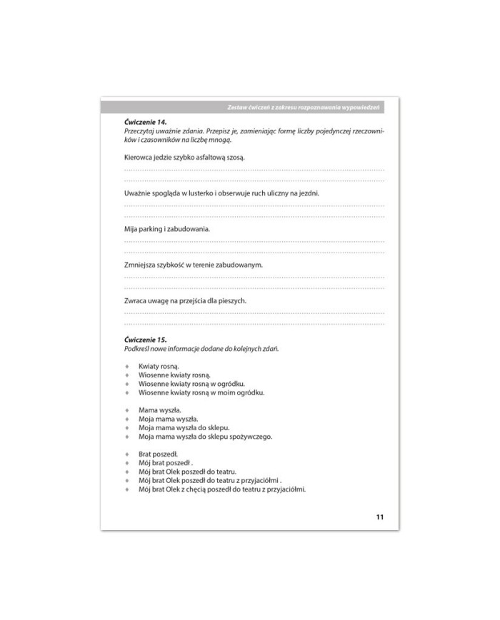 Lubię gramatykę dla uczniów klas 4.