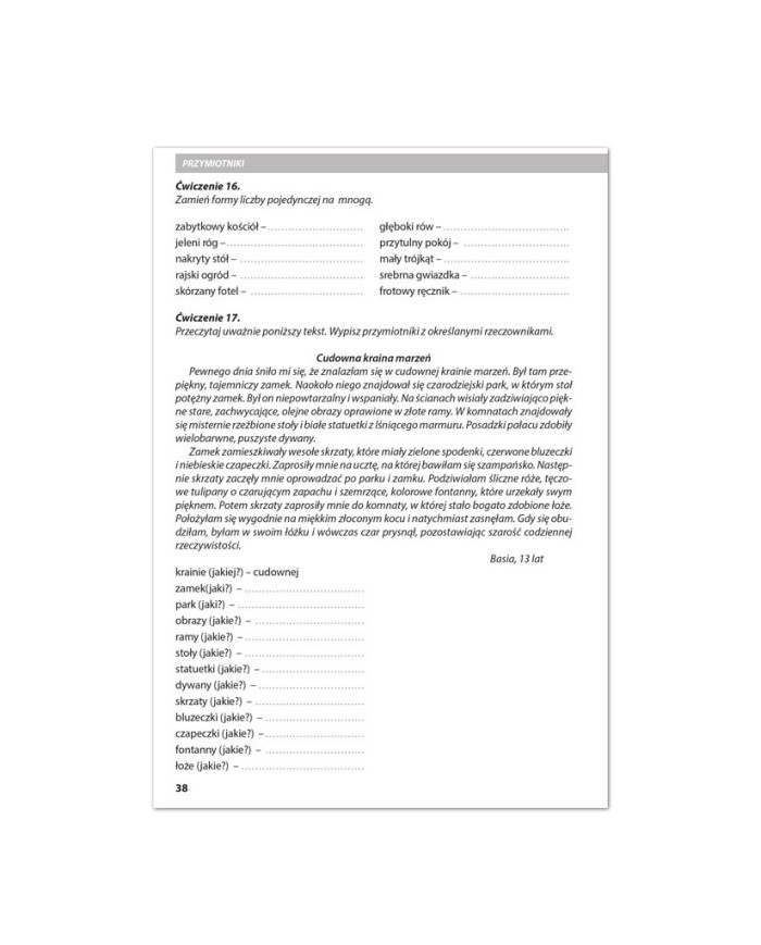 Lubię gramatykę dla uczniów klas 4.