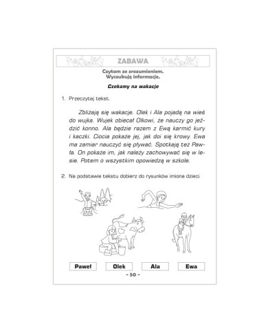 Wszystkie litery znam. Czytam, piszę sam     klasa 1 Wszystkie litery znam. Czytam, piszę sam     klasa 1